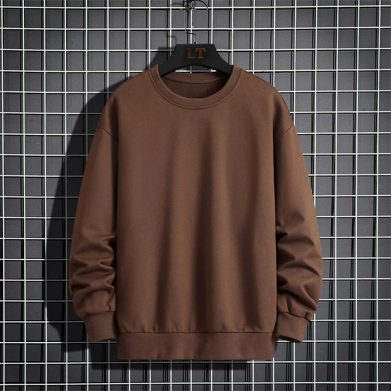 Herren Schlichtes Oversize Rundhals‑Sweatshirt aus schwerer Baumwollmischung mit gerippten Bündchen Drune