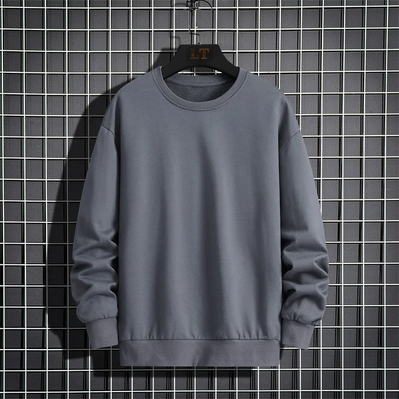 Herren Schlichtes Oversize Rundhals‑Sweatshirt aus schwerer Baumwollmischung mit gerippten Bündchen Drune