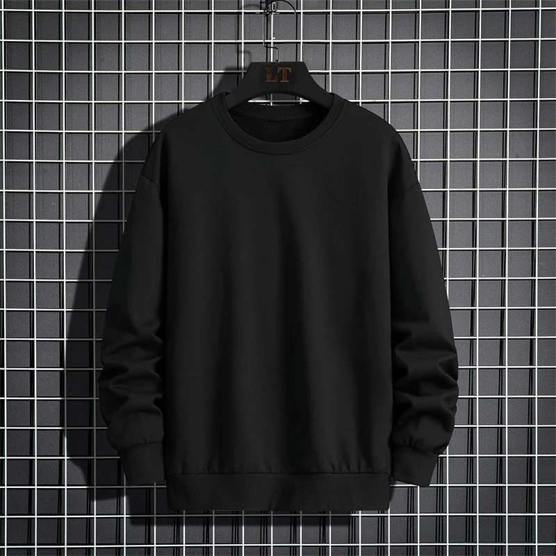 Herren Schlichtes Oversize Rundhals‑Sweatshirt aus schwerer Baumwollmischung mit gerippten Bündchen Drune