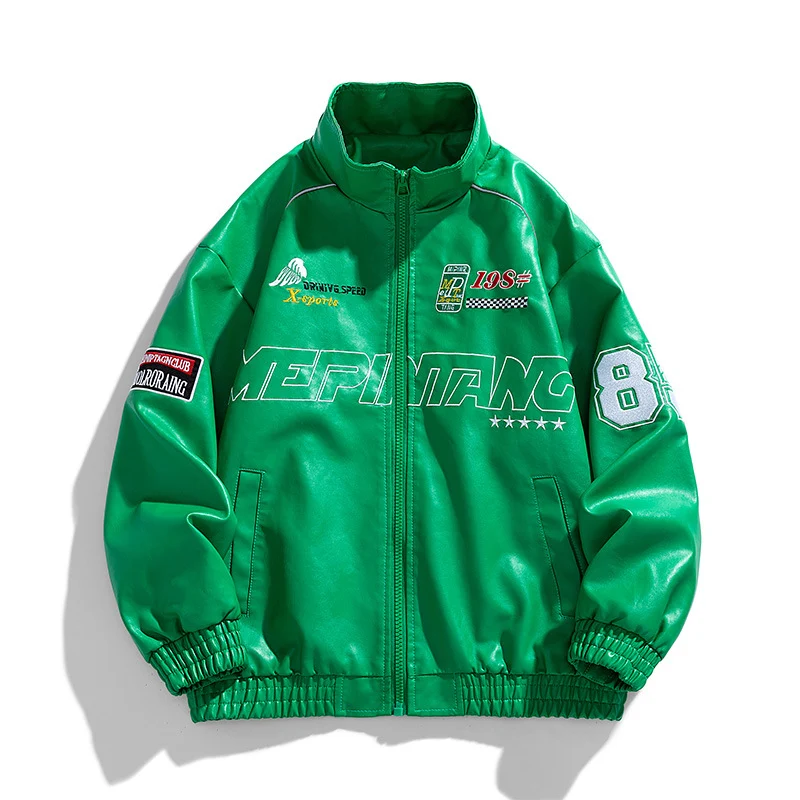 Herren Rennsport-inspirierte Zipjacke im Bomberstil Drune