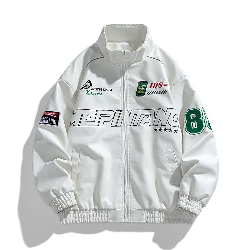 Herren Rennsport-inspirierte Zipjacke im Bomberstil Drune
