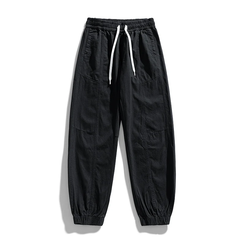 Herren Oversized Utility-Jogginghose aus robustem Baumwollmix mit Kordelbund, seitlichen Cargo‑Taschen & gerippten Bündchen Drune