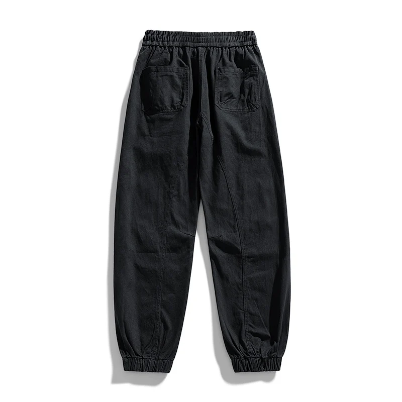Herren Oversized Utility-Jogginghose aus robustem Baumwollmix mit Kordelbund, seitlichen Cargo‑Taschen & gerippten Bündchen Drune