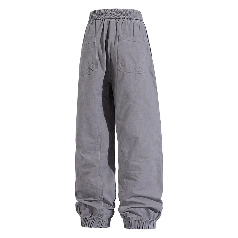 Herren Oversized Utility-Jogginghose aus robustem Baumwollmix mit Kordelbund, seitlichen Cargo‑Taschen & gerippten Bündchen Drune
