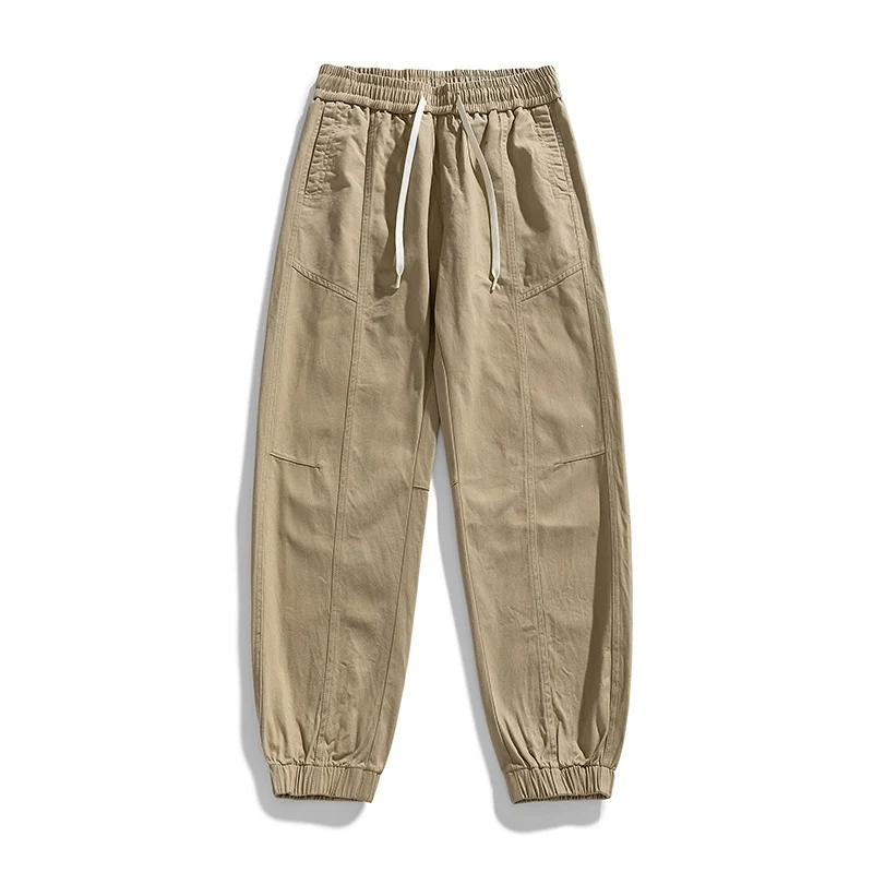 Herren Oversized Utility-Jogginghose aus robustem Baumwollmix mit Kordelbund, seitlichen Cargo‑Taschen & gerippten Bündchen Drune