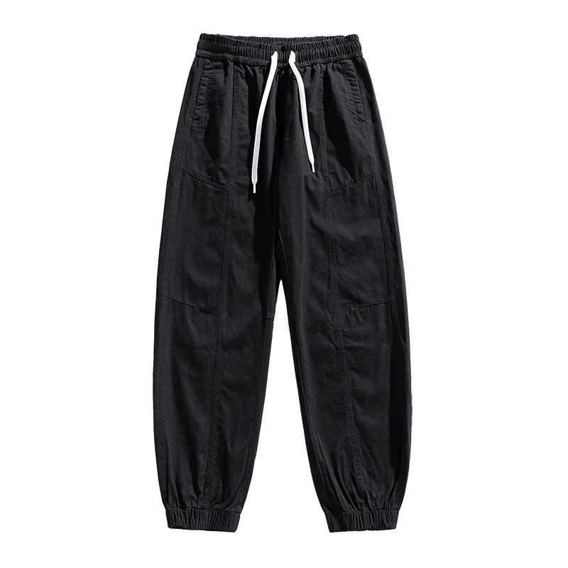 Herren Oversized Utility-Jogginghose aus robustem Baumwollmix mit Kordelbund, seitlichen Cargo‑Taschen & gerippten Bündchen Drune