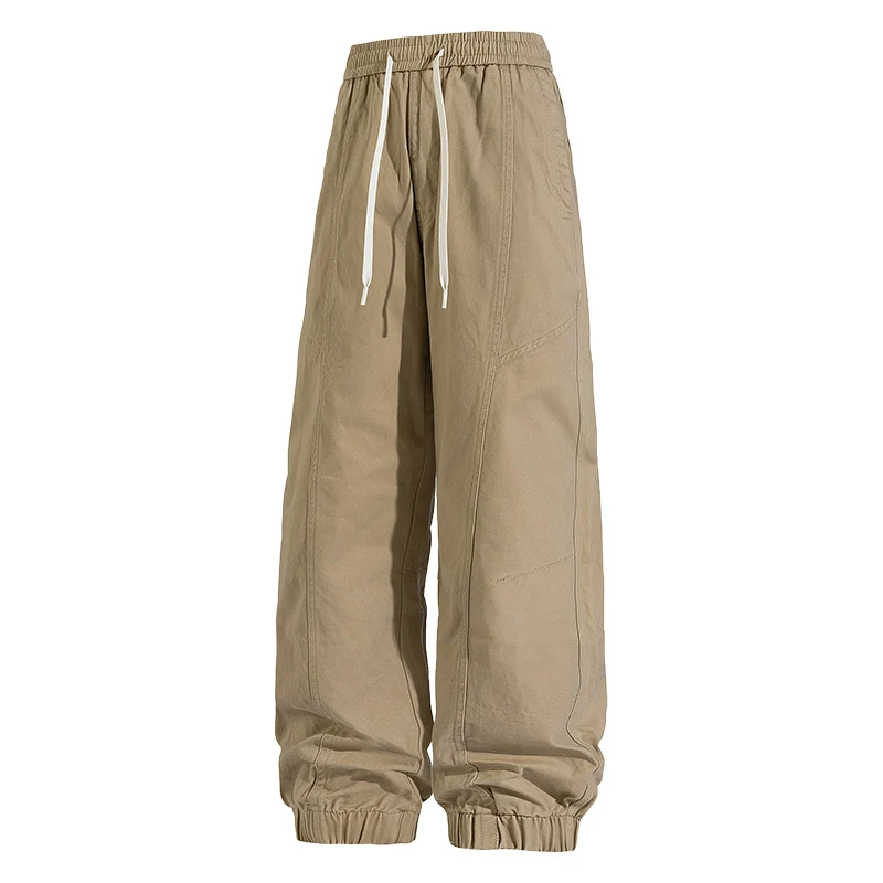 Herren Oversized Utility-Jogginghose aus robustem Baumwollmix mit Kordelbund, seitlichen Cargo‑Taschen & gerippten Bündchen Drune