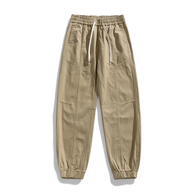 Herren Oversized Utility-Jogginghose aus robustem Baumwollmix mit Kordelbund, seitlichen Cargo‑Taschen & gerippten Bündchen Drune