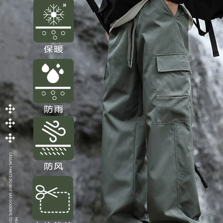 Herren Oversized Outdoor‑Cargohose mit Zugbund, großen Klapp‑ und Utility‑Taschen Drune