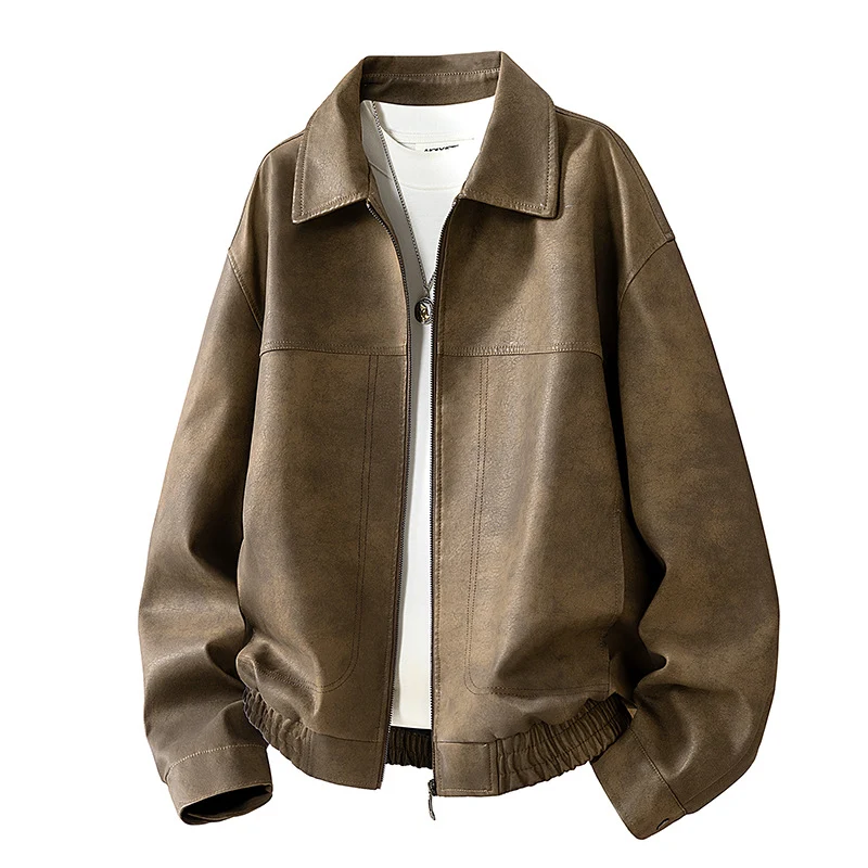 Herren Oversize Velours‑Optik Übergangsblouson mit Hemdkragen, Reißverschluss & elastischem Saum Drune