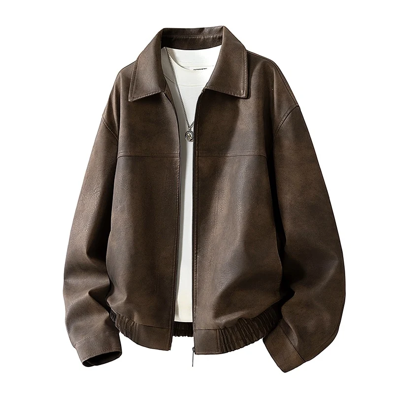 Herren Oversize Velours‑Optik Übergangsblouson mit Hemdkragen, Reißverschluss & elastischem Saum Drune