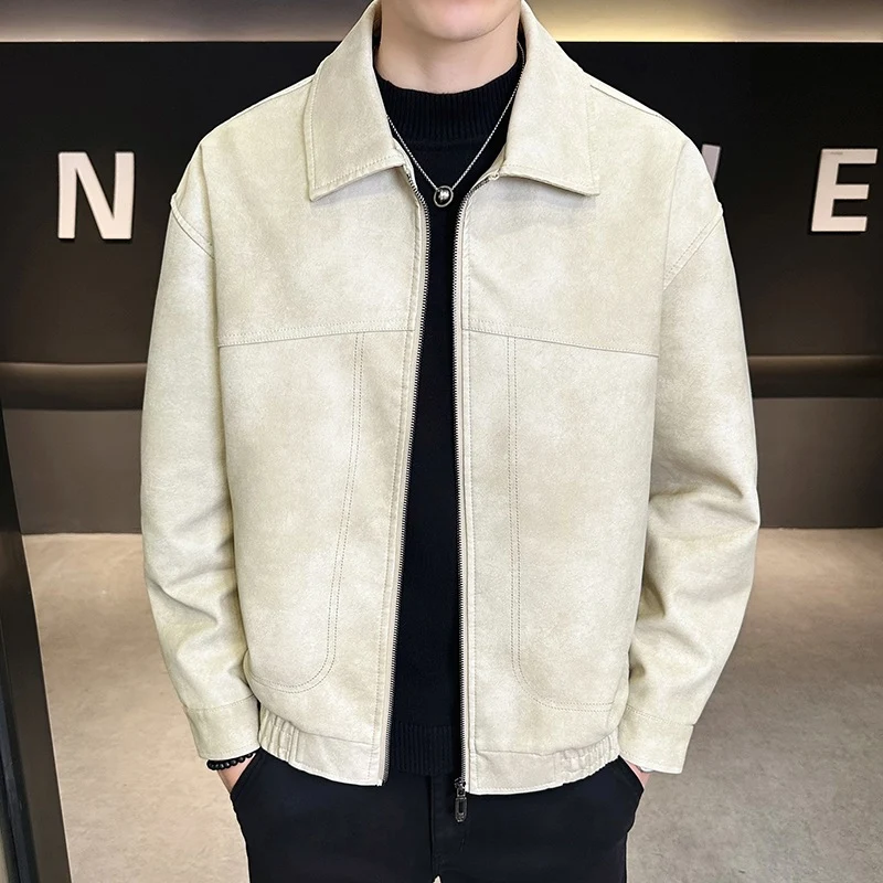 Herren Oversize Velours‑Optik Übergangsblouson mit Hemdkragen, Reißverschluss & elastischem Saum Drune