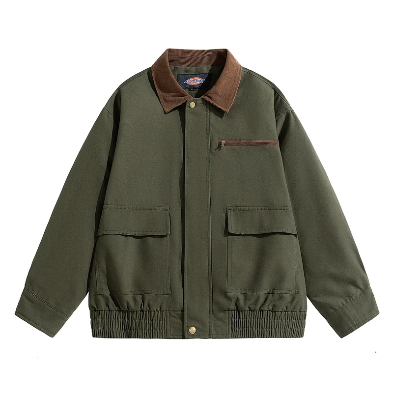 Herren Oversize-Utility-Fieldjacke mit Cordkragen, elastischem Saum & Pattentaschen Drune