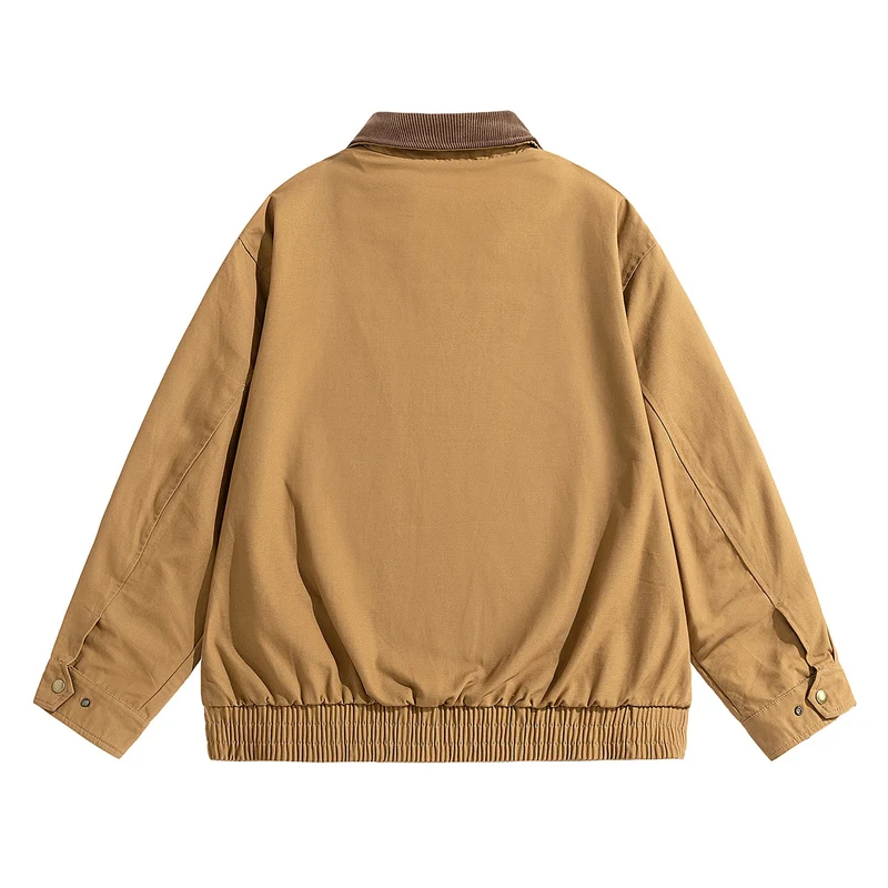 Herren Oversize-Utility-Fieldjacke mit Cordkragen, elastischem Saum & Pattentaschen Drune
