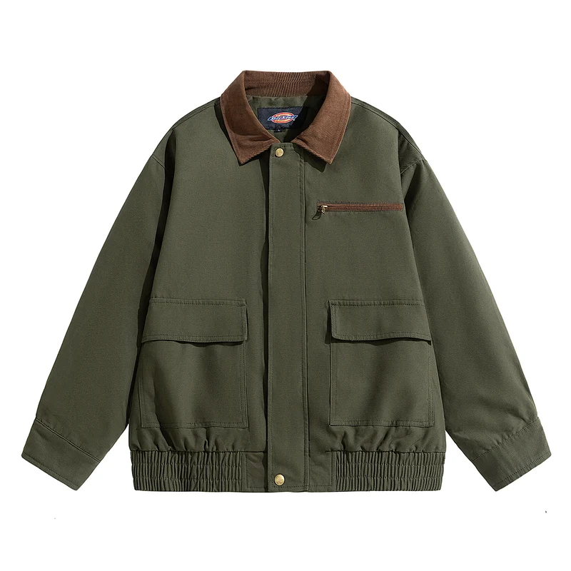 Herren Oversize-Utility-Fieldjacke mit Cordkragen, elastischem Saum & Pattentaschen Drune