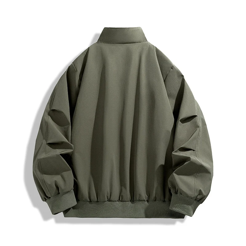 [Herren Oversize Utility Bomberjacke mit hohem Kragen und Rippbündchen Drune]