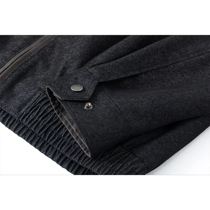 Herren Oversize-Übergangsjacke aus Wollmix mit Hemdkragen, Brust‑Zipper & elastischem Saum Drune