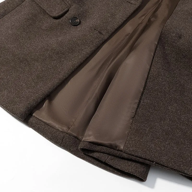 Herren Doppelreihiger Wollblazer mit wärmender Wollmischung, Reverskragen und Pattentaschen Drune