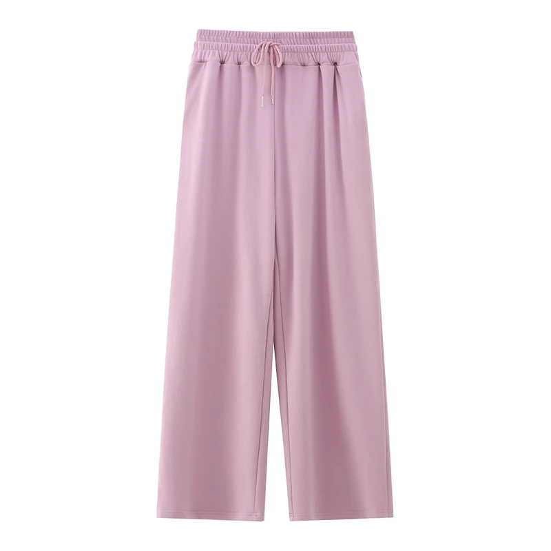 Damen Zweiteiliges Lounge-Set mit kurzem Reißverschluss-Hoodie und weitem High‑Waist-Jogginghose Drune