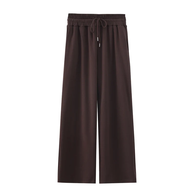 Damen Zweiteiliges Lounge-Set mit kurzem Reißverschluss-Hoodie und weitem High‑Waist-Jogginghose Drune