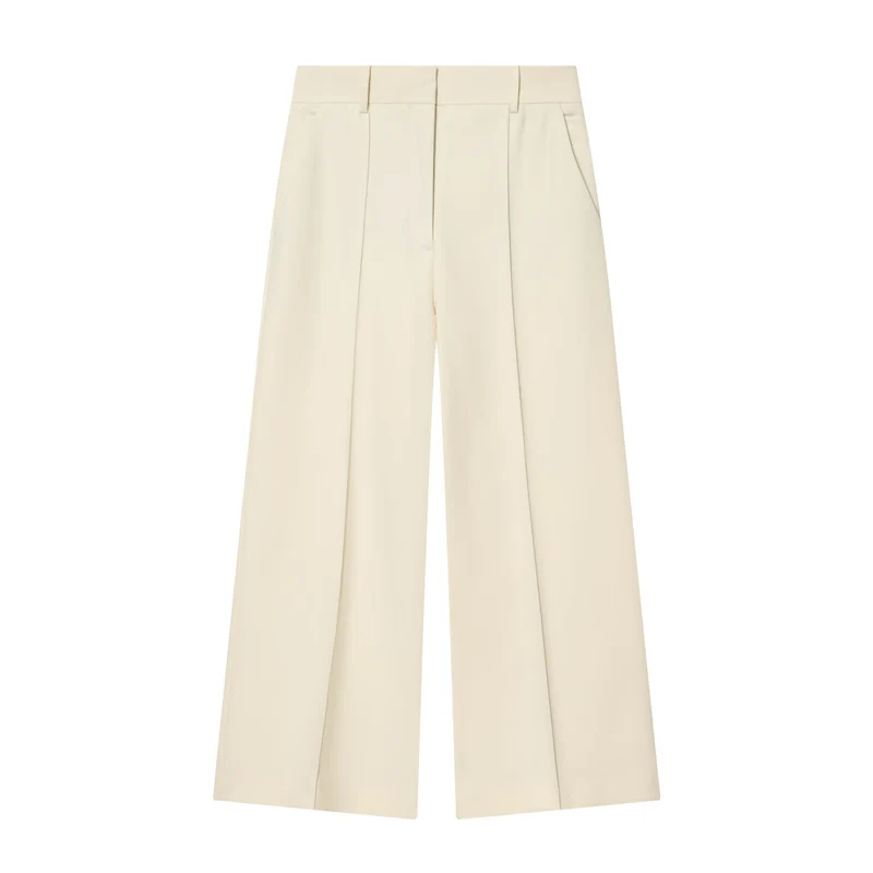 Damen Zweiteiliges Anzugs-Set mit Oversize-Longblazer und High-Waist Bundfaltenhose Drune