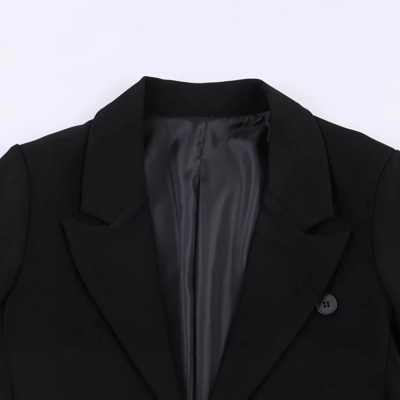 Damen Zweireihiger Blazer mit Schwalbenschwanz‑Saum und Cut‑Out‑Detail Drune