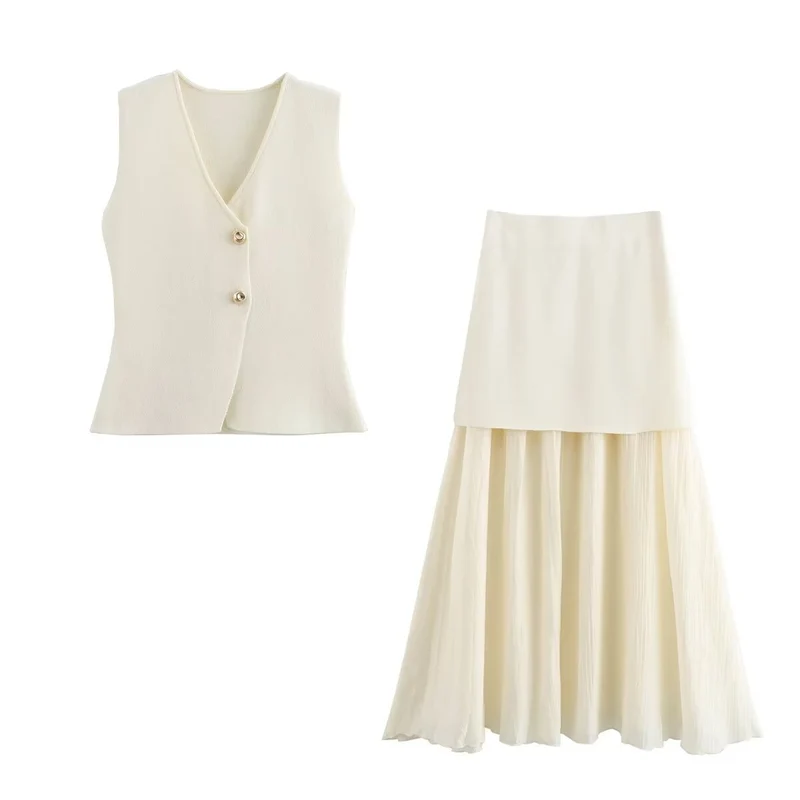Damen Zweilagiger Chiffon-Maxirock mit glattem Hüftbesatz und A‑Linien‑Fall Drune