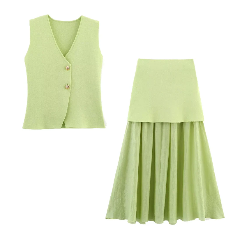 Damen Zweilagiger Chiffon-Maxirock mit glattem Hüftbesatz und A‑Linien‑Fall Drune