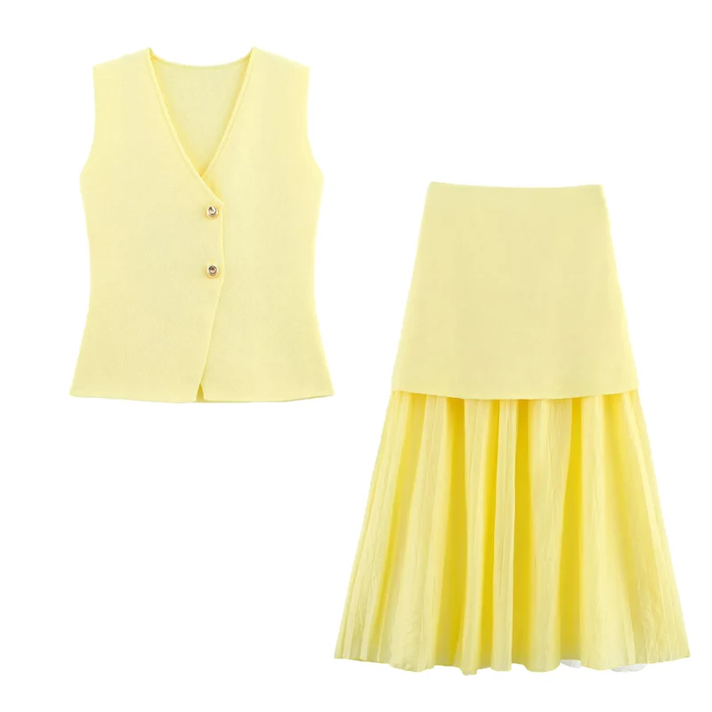 Damen Zweilagiger Chiffon-Maxirock mit glattem Hüftbesatz und A‑Linien‑Fall Drune