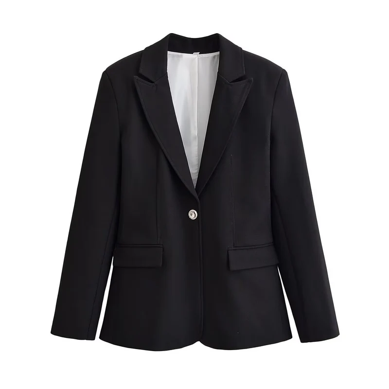 Damen Zeitloser Tailored-Blazer mit Ein-Knopf‑Verschluss, Reverskragen und Pattentaschen Drune