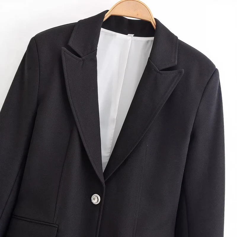 Damen Zeitloser Tailored-Blazer mit Ein-Knopf‑Verschluss, Reverskragen und Pattentaschen Drune