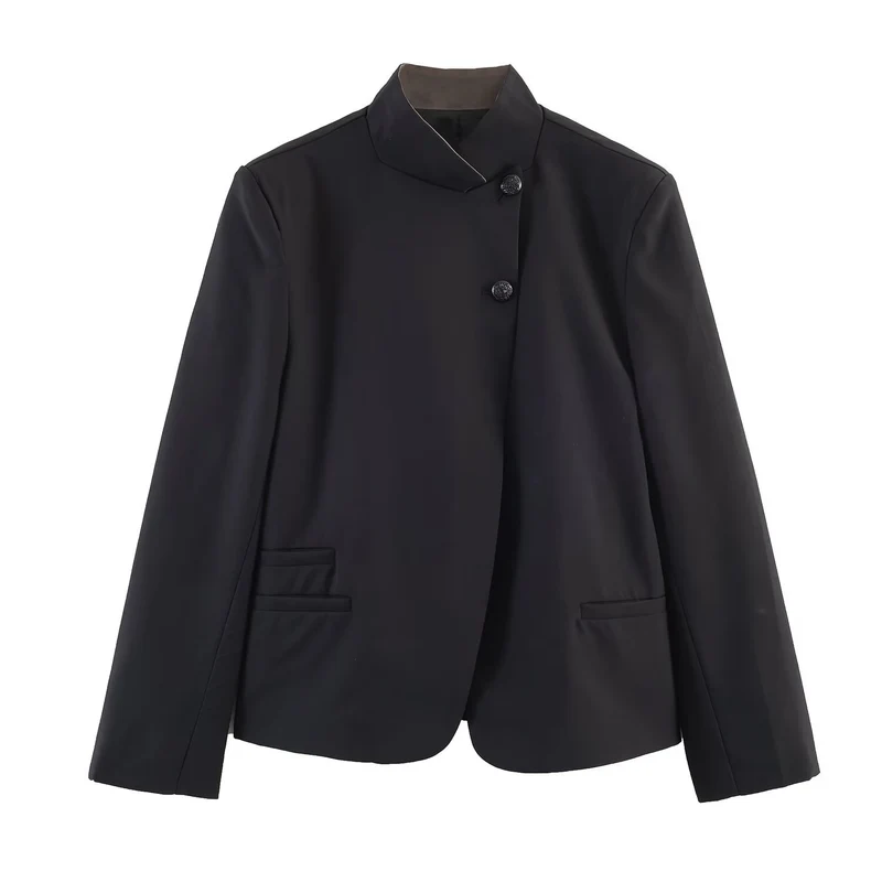 Damen Weite Tailored-Hose mit hoher Taille, Bügelfalte und Eingrifftaschen Drune
