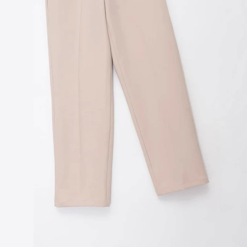 Damen Weite Palazzo-Hose mit elastischem Kontrastbund und Bügelfalten Drune