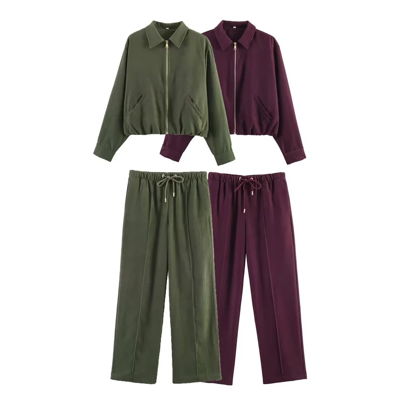 Damen Weite Highwaist-Hose mit Kordelzug, Bügelfalte und fließender Stoffqualität Drune