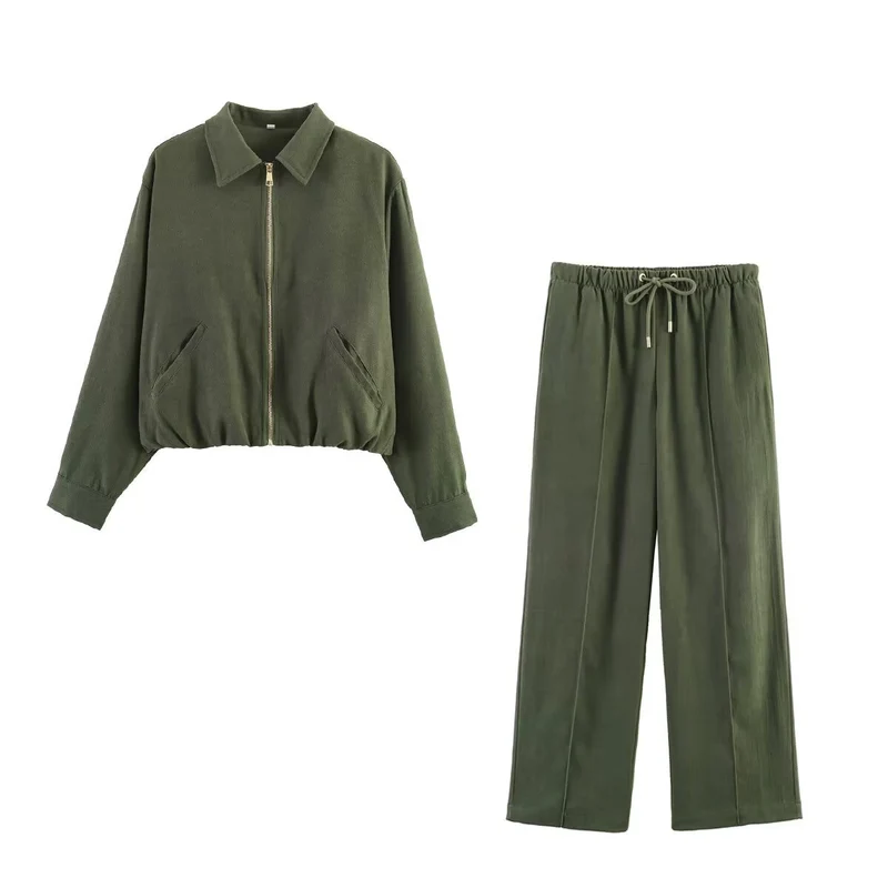 Damen Weite Highwaist-Hose mit Kordelzug, Bügelfalte und fließender Stoffqualität Drune