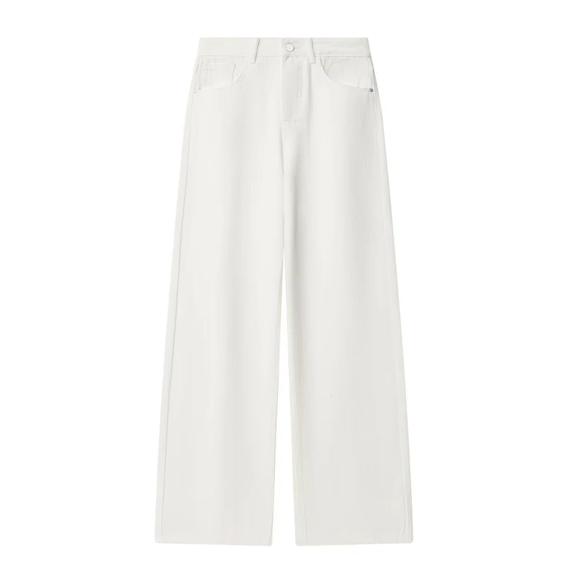 Damen Weite Highwaist-Culottehose mit Five-Pocket-Design und fließender Leinenoptik Drune