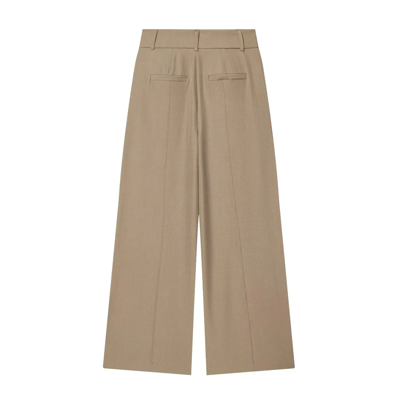 Damen Weite High‑Waist-Hose mit markanter Bügelfalte und Bundfalten Drune