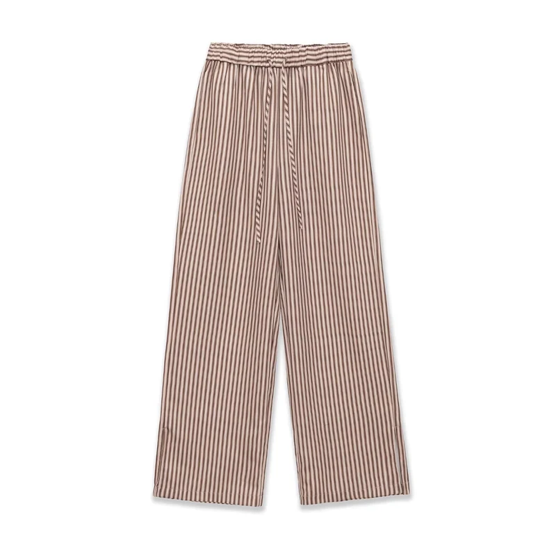 Damen Weite Culotte-Hose mit elastischem Bund und Streifenmuster Drune