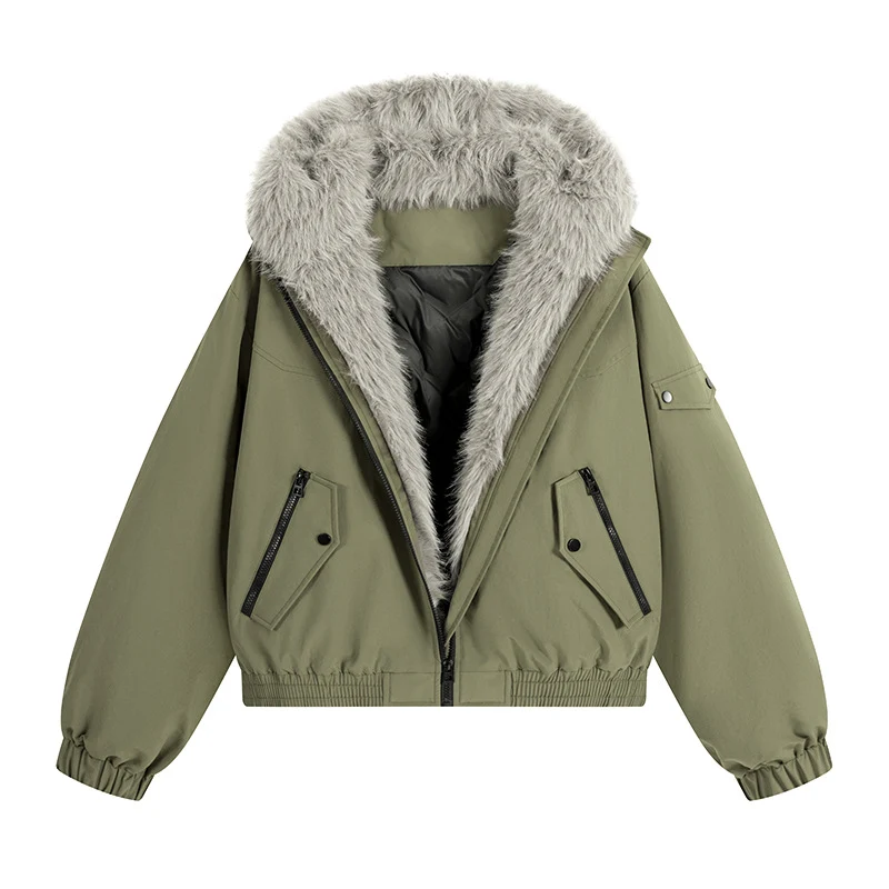 Damen Trendige Fleecejacke mit abnehmbarer Kapuze