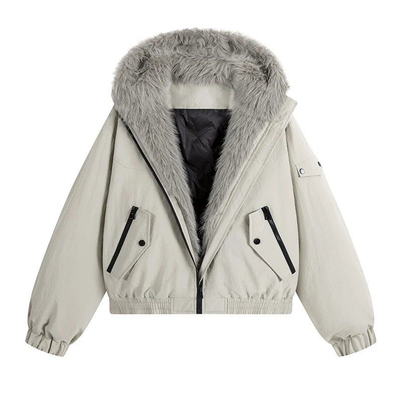 Damen Trendige Fleecejacke mit abnehmbarer Kapuze
