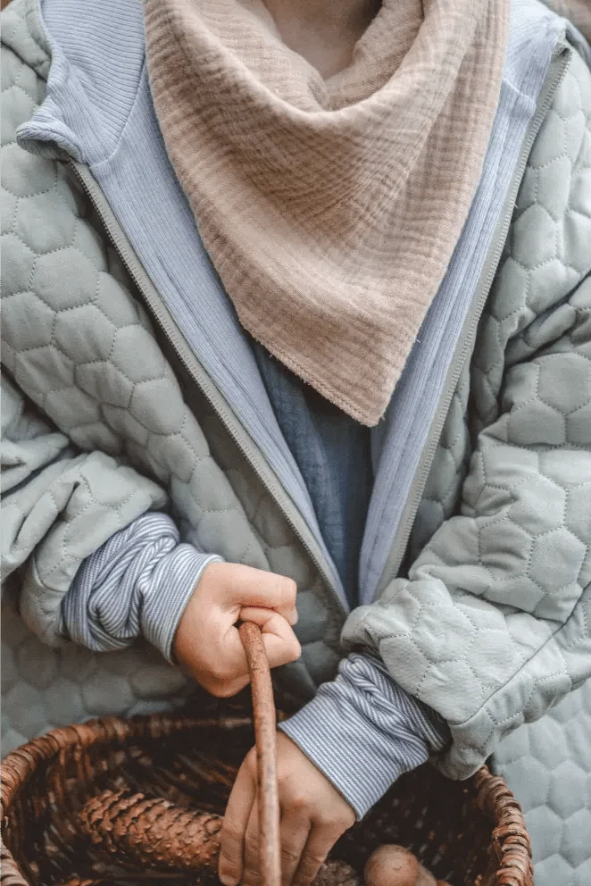 Steppjacke Kinder aus Baumwolle in Mint mit Blau