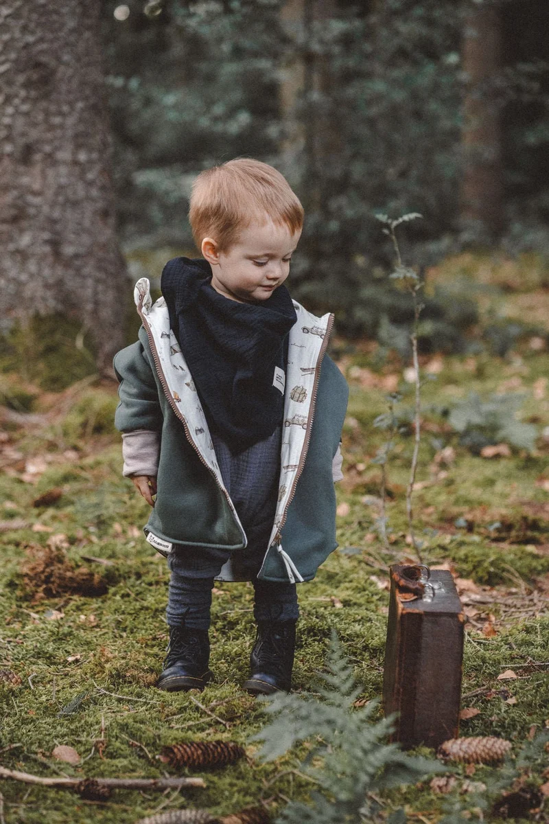 Oversize Sweatjacke Kinder Olive / Camping