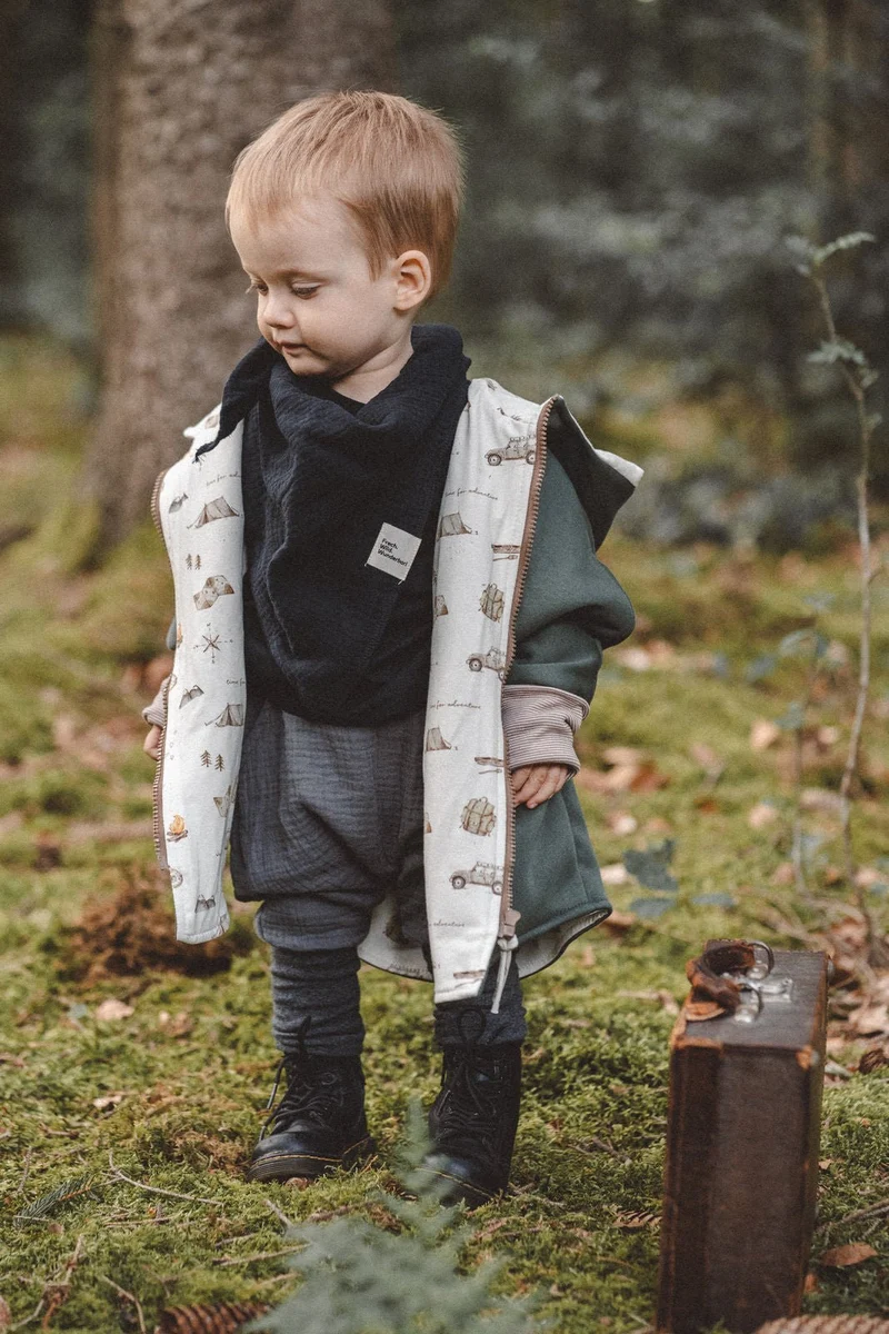 Oversize Sweatjacke Kinder Olive / Camping