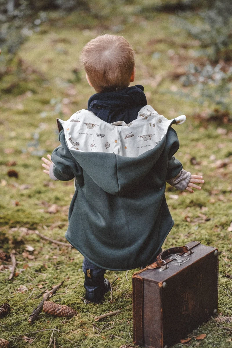 Oversize Sweatjacke Kinder Olive / Camping