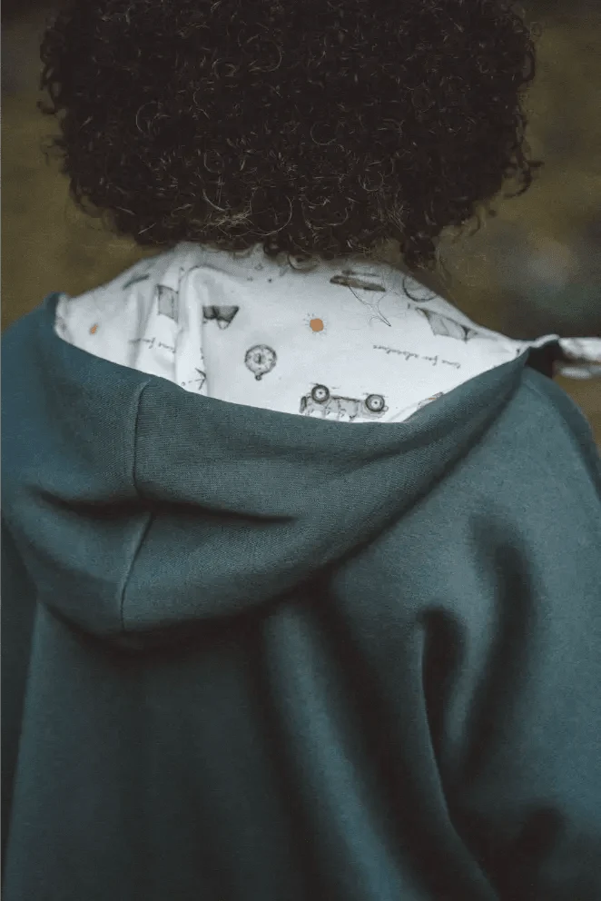 Oversize Sweatjacke Kinder Olive / Camping
