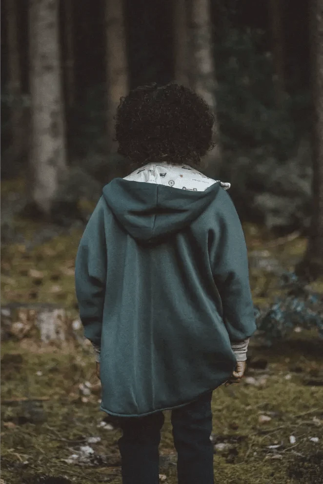 Oversize Sweatjacke Kinder Olive / Camping