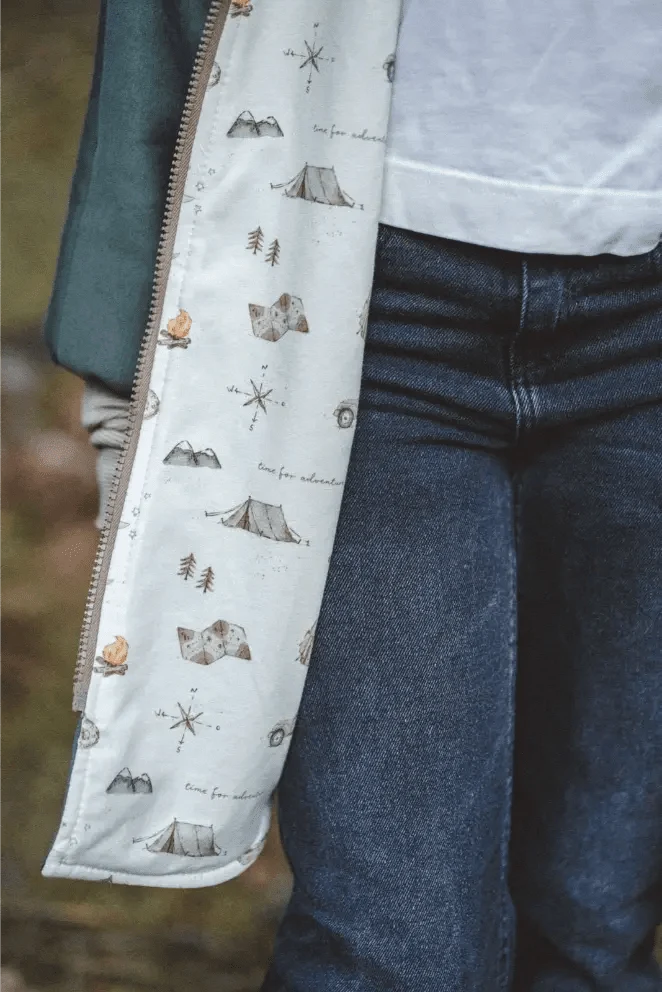 Oversize Sweatjacke Kinder Olive / Camping