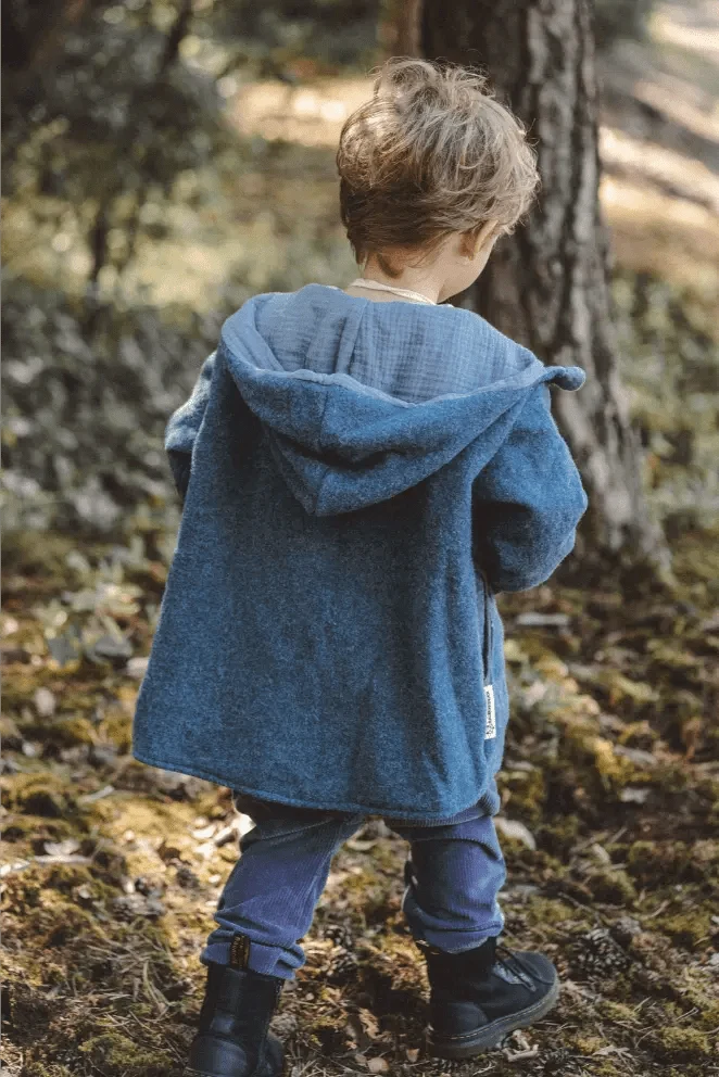 Merinofleece Jacke Kinder Kletterkind in Petrol
