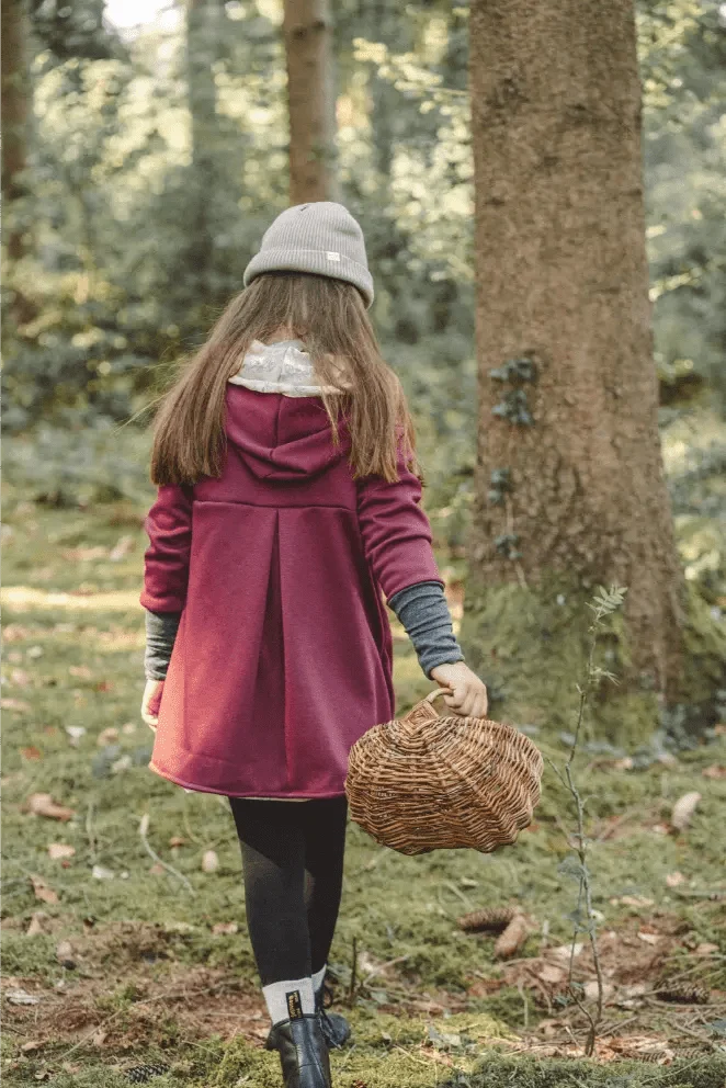 Sweatmantel Kinder Bordeaux mit Einhorn
