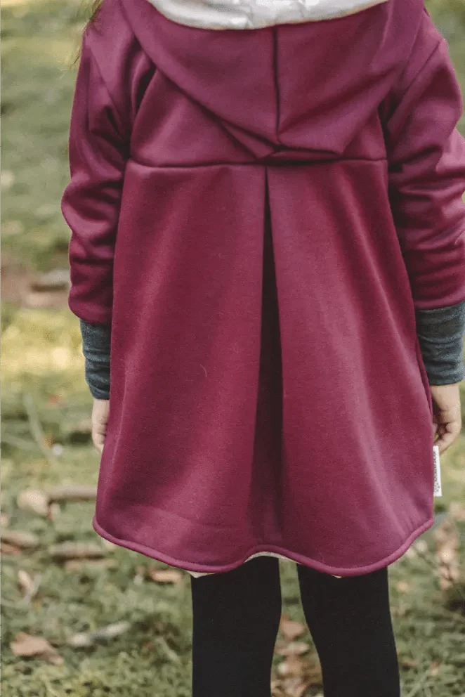 Sweatmantel Kinder Bordeaux mit Einhorn